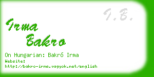 irma bakro business card